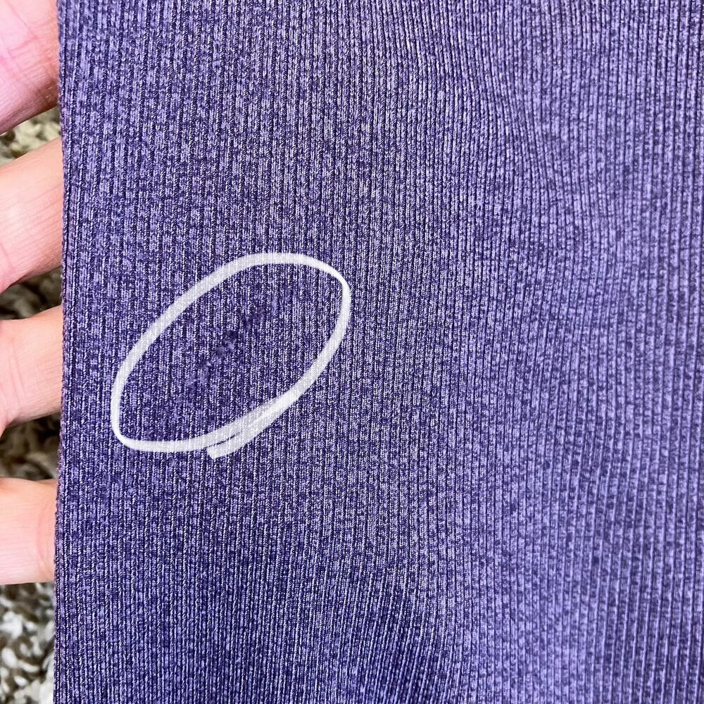 Athleta Sz XL Uptempo Ribbed Henley Top in Regal Plum Purple Stretchy Fitted - Picture 14 of 16